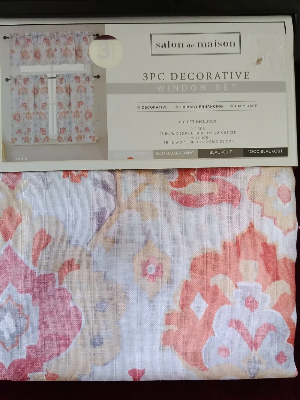 3-piece window curtain set